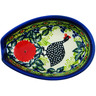 Polish Pottery Spoon Rest 5&quot; Fowl In The Florals UNIKAT