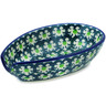 Polish Pottery Spoon Rest 5&quot; Green Crown