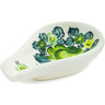 faience Spoon Rest 5&quot; Green Wave