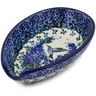 Polish Pottery Spoon Rest 5&quot; Hummingbird Blue UNIKAT