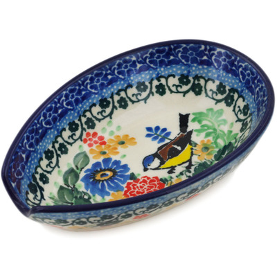 Polish Pottery Spoon Rest 5&quot; In The Garden UNIKAT