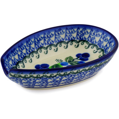 Polish Pottery Spoon Rest 5&quot; Limeberry