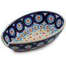 Polish Pottery Spoon Rest 5&quot; Modern Peacock