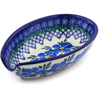 Polish Pottery Spoon Rest 5&quot; Morning Glory