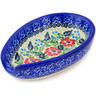 Polish Pottery Spoon Rest 5" Painted Blossoms