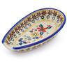 Polish Pottery Spoon Rest 5&quot; Red Anemone Meadow UNIKAT