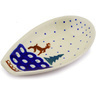 Polish Pottery Spoon Rest 5&quot; Reindeer Pines