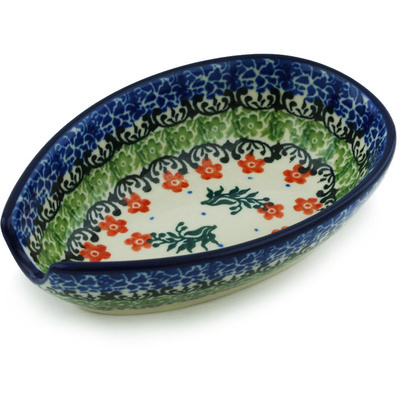 Polish Pottery Spoon Rest 5&quot; Southern Belles