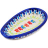 Polish Pottery Spoon Rest 5&quot; Spring Flowers