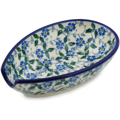 Polish Pottery Spoon Rest 5&quot; Summer Wind
