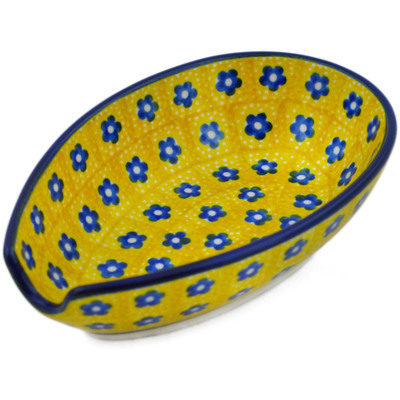 Polish Pottery Spoon Rest 5&quot; Sunshine