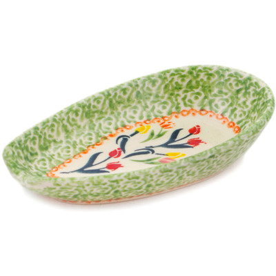 Polish Pottery Spoon Rest 5&quot; Tulip Ring