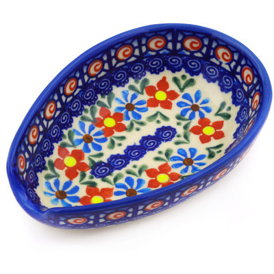 Polish Pottery Spoon Rest 5&quot; UNIKAT