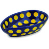 Polish Pottery Spoon Rest 5&quot; Yellow Dots