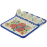Polish Pottery Spoon Rest 6&quot; Fluttering Near The Roses UNIKAT
