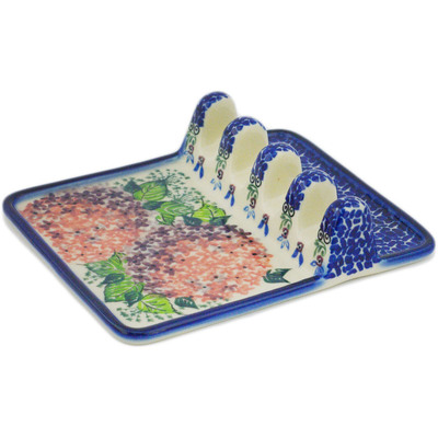 Polish Pottery Spoon Rest 6&quot; Royal Flowerbox UNIKAT