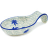 Polish Pottery Spoon Rest 7&quot; Blue Maple River