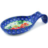 Polish Pottery Spoon Rest 7&quot; Candy Red Poppy UNIKAT
