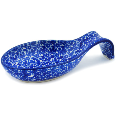 Polish Pottery Spoon Rest 7&quot; Choppy Waters