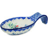 Polish Pottery Spoon Rest 7&quot; Christmas Gnome In Town UNIKAT