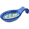 Polish Pottery Spoon Rest 7&quot; Crazy Daisy