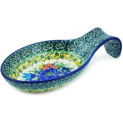 Polish Pottery Spoon Rest 7&quot; Garden Of Eve UNIKAT