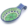 Polish Pottery Spoon Rest 7&quot; Key Lime Dreams UNIKAT