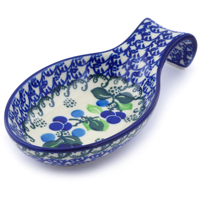 Polish Pottery Spoon Rest 7&quot; Limeberry