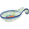 Polish Pottery Spoon Rest 7&quot; Lovely Hibiscus UNIKAT