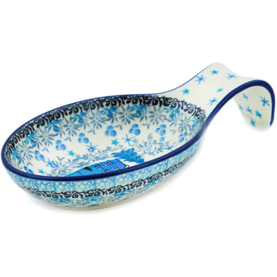 Polish Pottery Spoon Rest 7&quot; Magical Night UNIKAT