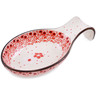 Polish Pottery Spoon Rest 7&quot; Poinsettia Lace
