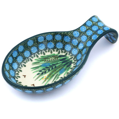 Polish Pottery Spoon Rest 7&quot; Prairie Land UNIKAT