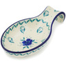 Polish Pottery Spoon Rest 7&quot; Spearmint Rose