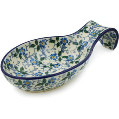 Polish Pottery Spoon Rest 7&quot; Summer Wind