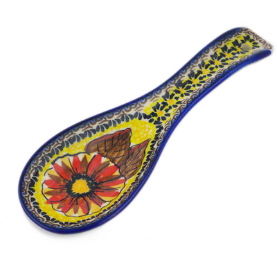 Polish Pottery Spoon Rest 9&quot; UNIKAT
