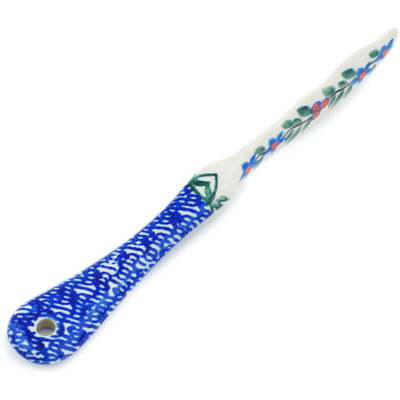 Polish Pottery Spreading Knife 7&quot; Azure Blooms
