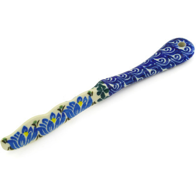 Polish Pottery Spreading Knife 7&quot; Blue Blooms