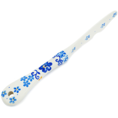 Polish Pottery Spreading Knife 7&quot; Blue Daydreaming