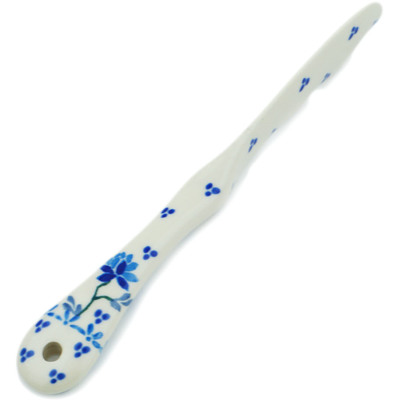 Polish Pottery Spreading Knife 7&quot; Blue Grapevine