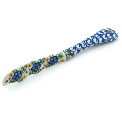 Polish Pottery Spreading Knife 7&quot; Cobblestone Garden