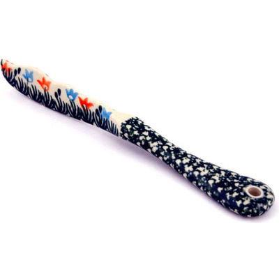 Polish Pottery Spreading Knife 7&quot; Dancing Tulips