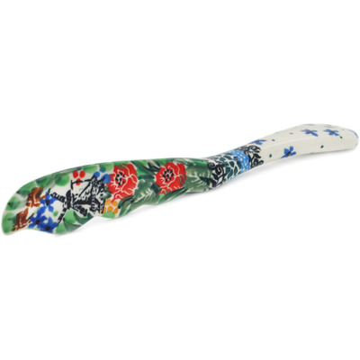 Polish Pottery Spreading Knife 7&quot; Windmill Meadow UNIKAT