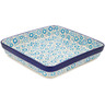 Polish Pottery Square Baker 10&quot; Groovy Blues UNIKAT