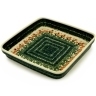 Polish Pottery Square Baker 10" Peach Spring Daisy