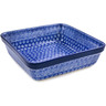 Polish Pottery Square Baker 10&quot; Winter Frost