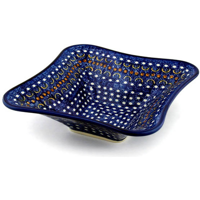 Polish Pottery Square Bowl 10" Blue Horizons