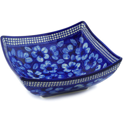 Polish Pottery Square Bowl 11&quot; UNIKAT