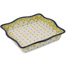Polish Pottery Square Bowl 12&quot; Country Spring