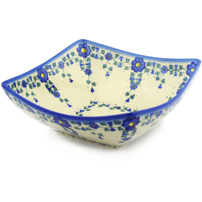 Polish Pottery Square Bowl 12&quot; UNIKAT