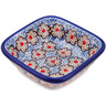 Polish Pottery Square Bowl 3&quot; Black Daisies UNIKAT